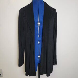 Chico's Travelers Black Open Front Topper Stretch Comfort Chic Jacket  Sz 2